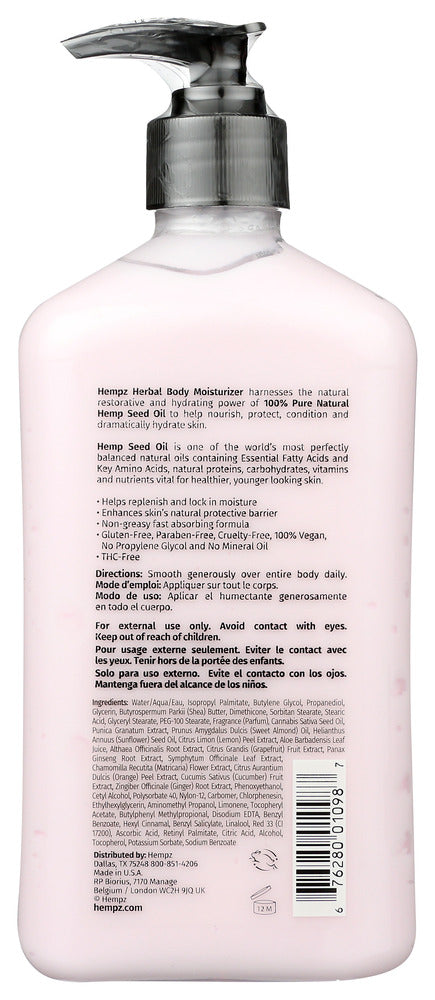 Hempz: Pomegranate Herbal Body Moisturizer, 17 Oz