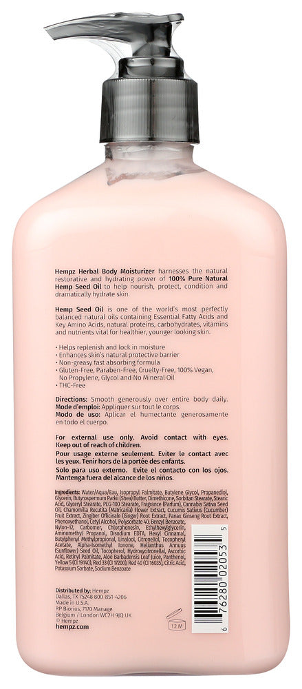 Hempz: Blushing Grapefruit Raspberry Creme Body Moisturizer, 17 Oz