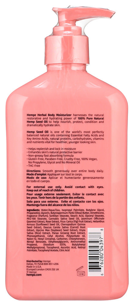 Hempz: Sweet Jasmine & Rose Soothing Herbal Body Moisturizer, 17 Fo