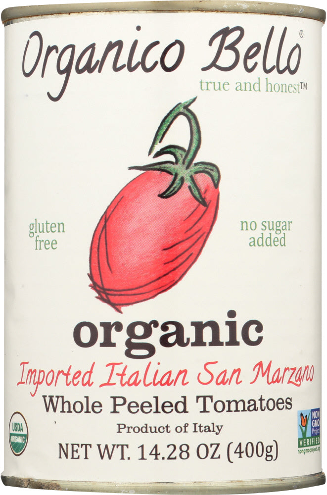 Organico Bello: Organic Whole Peeled Tomatoes, 14.28 Oz