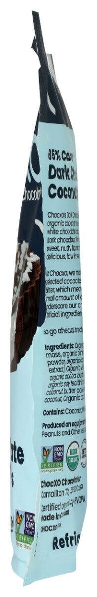 Chocxo: Cup 85 Percent Dark Chocolate Coconut, 3.45Oz