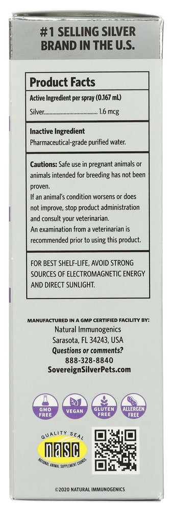 Sovereign Silver: Pets Bio Active Silver Hydrosol Fine Mist Spray, 2 Oz