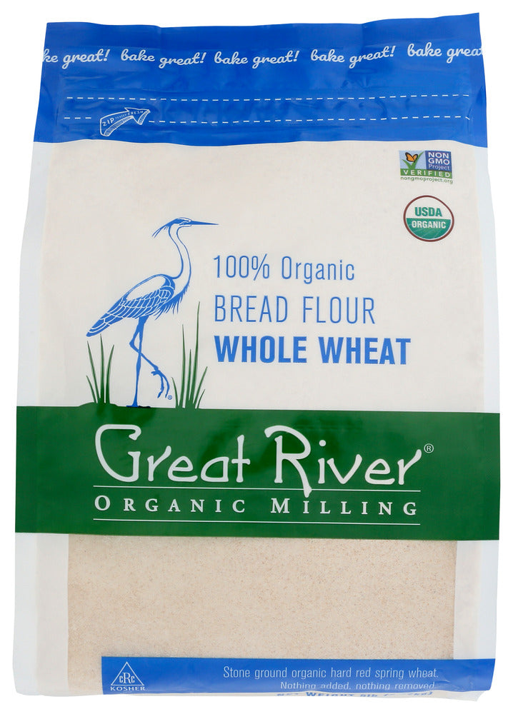 Great River Organic Milling: Organic Whole Wheat Bread Flour, 5 Lb