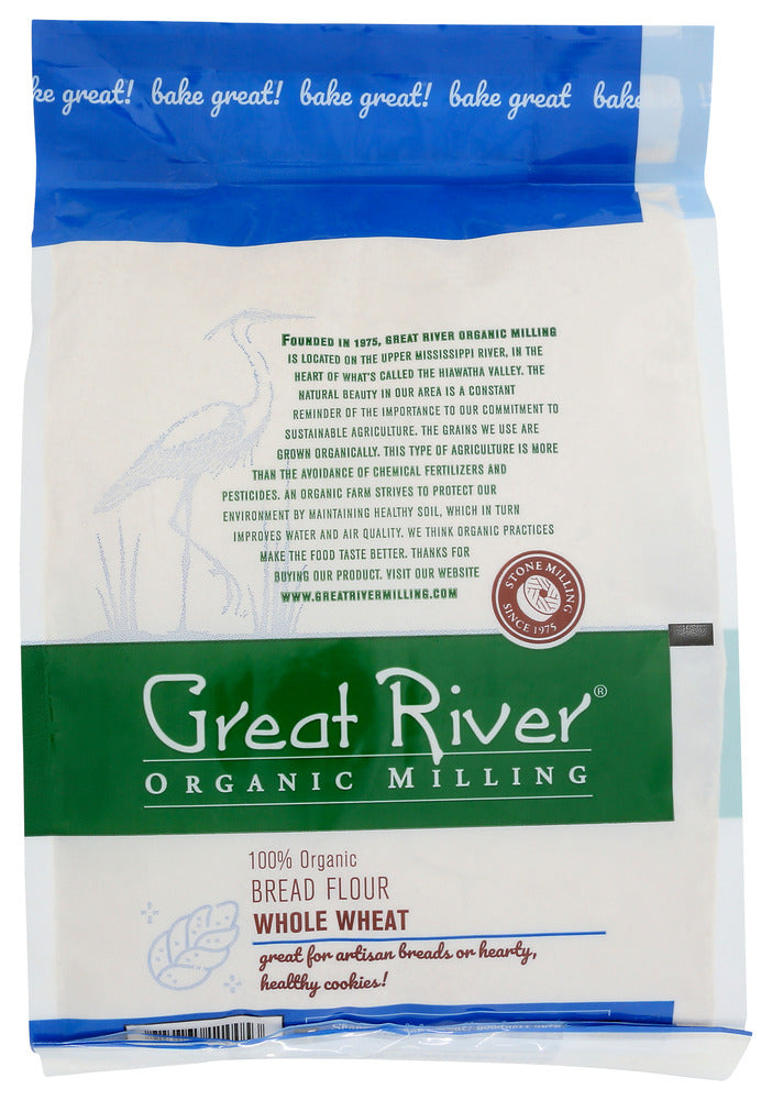 Great River Organic Milling: Organic Whole Wheat Bread Flour, 5 Lb