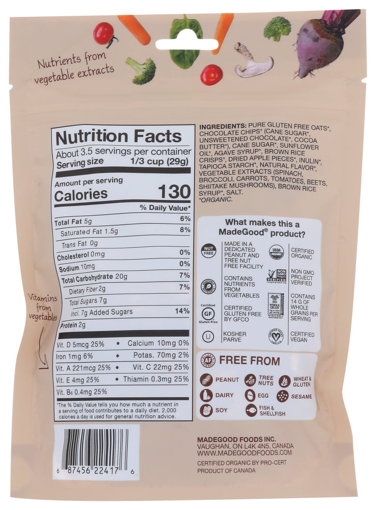 Madegood: Chocolate Chip Granola Pouch, 3.5 Oz