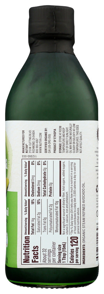 Nutiva: Oil Avocado Pure Organic, 16 Fo