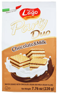 Gastone Lago: Party Duo Cocoa Milk Wafer Cookies, 7.76 Oz