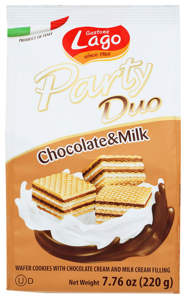 Gastone Lago: Party Duo Cocoa Milk Wafer Cookies, 7.76 Oz