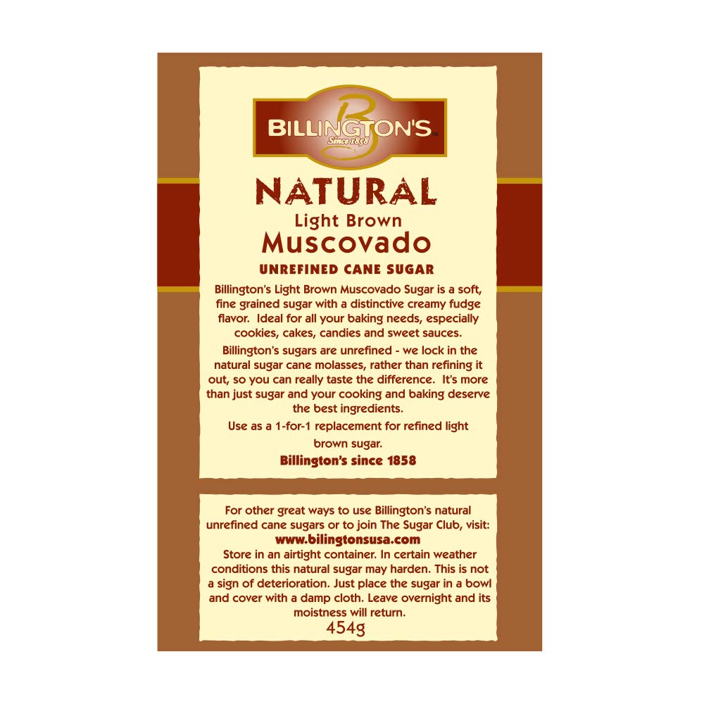 Billingtons: Sugar Muscovado Light Brown, 1 Lb