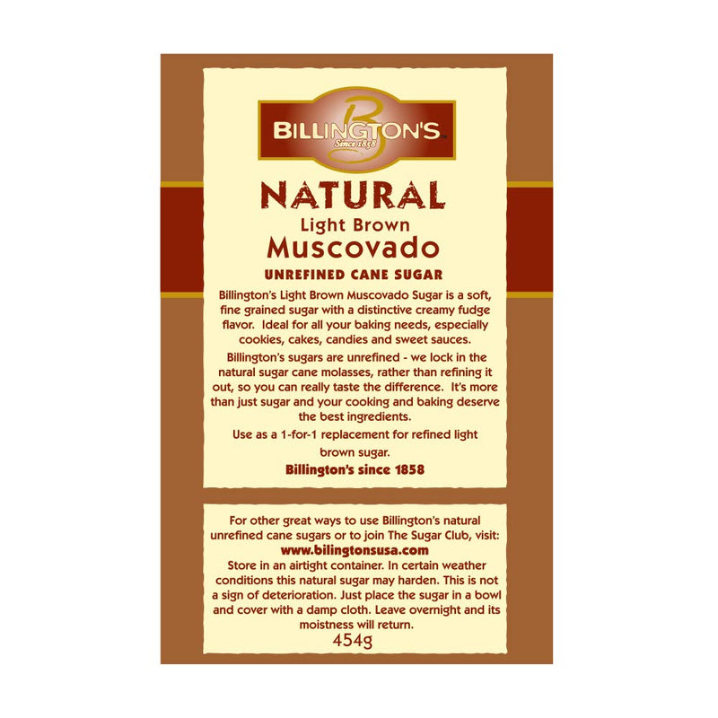 Billingtons: Sugar Muscovado Light Brown, 1 Lb