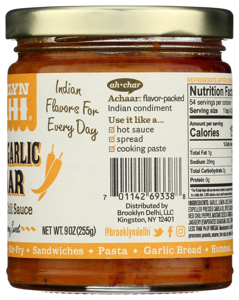 Brooklyn Delhi: Roasted Garlic Achaar Chili, 9 Oz