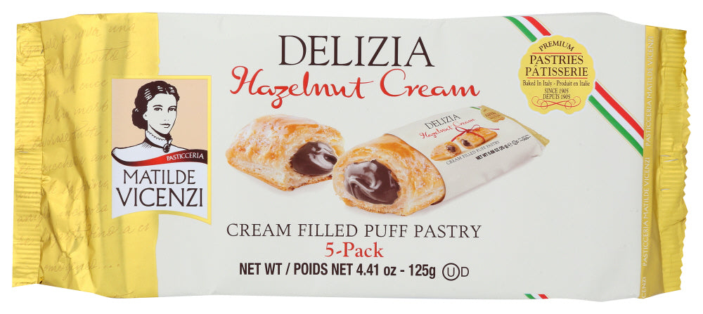 Vicenzi: Delizia Hazelnut Cream Puff Pastry, 4.41 Oz