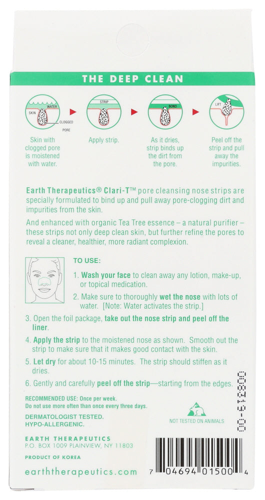 Earth Therapeutics: Clari T Cleansing Strips, 1 Ea