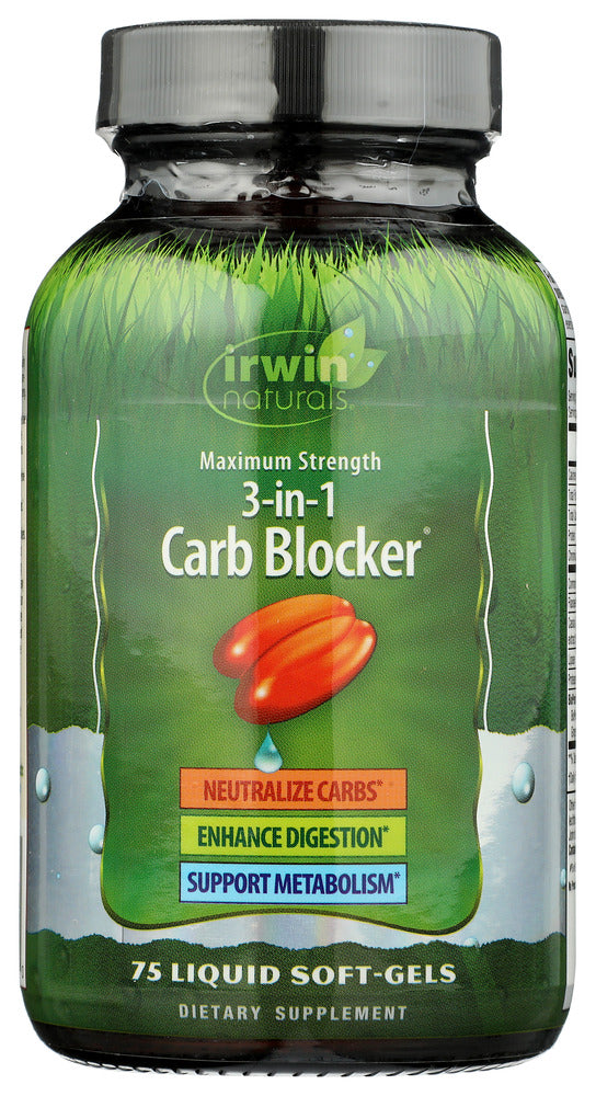 Irwin Naturals: 3 In 1 Carb Blocker Maximum Strength, 75 Sg