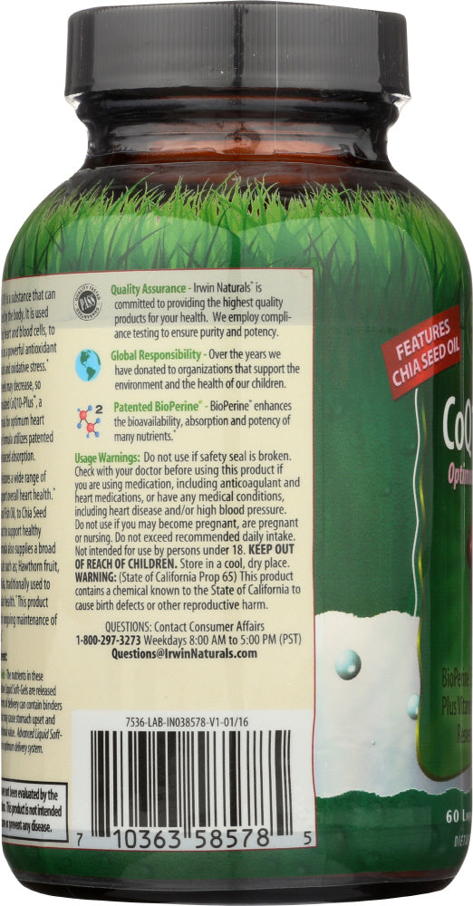 Irwin Naturals: Coq10 Plus Optimum Heart Health, 60 Sg