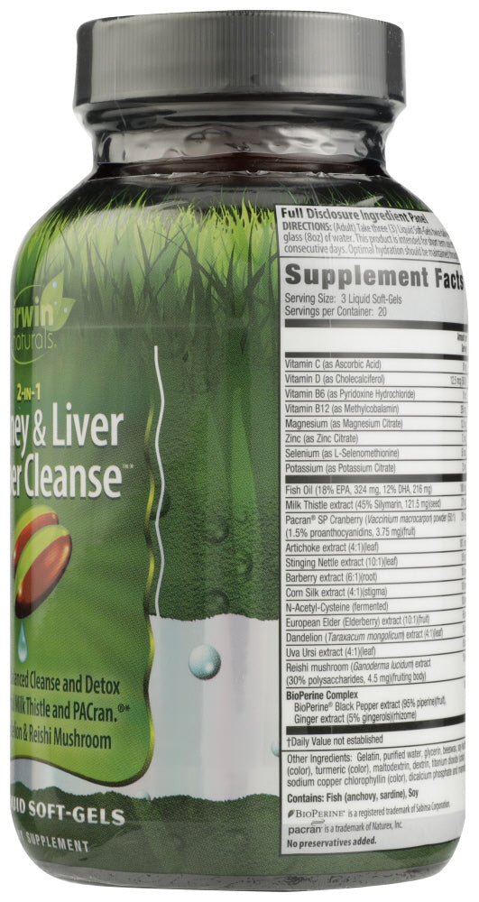 Irwin Naturals: Cleanse Kidney Liver Supr, 60 Sg