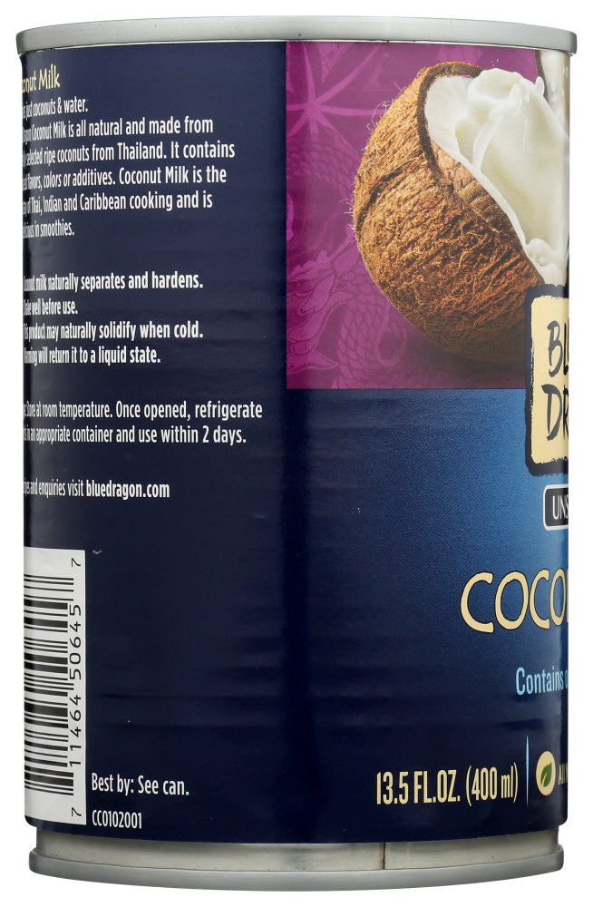 Blue Dragon: Unsweetened Coconut Milk, 13.5 Oz