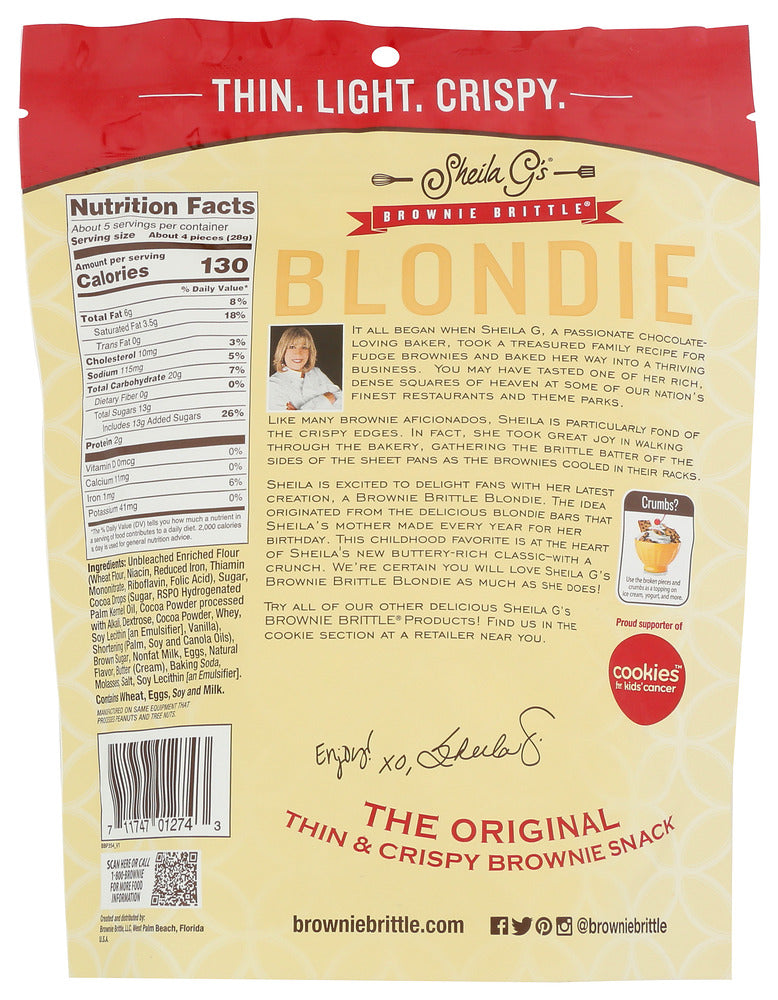 Sheila Gs: Chocolate Chip Blondies Cookie, 5 Oz