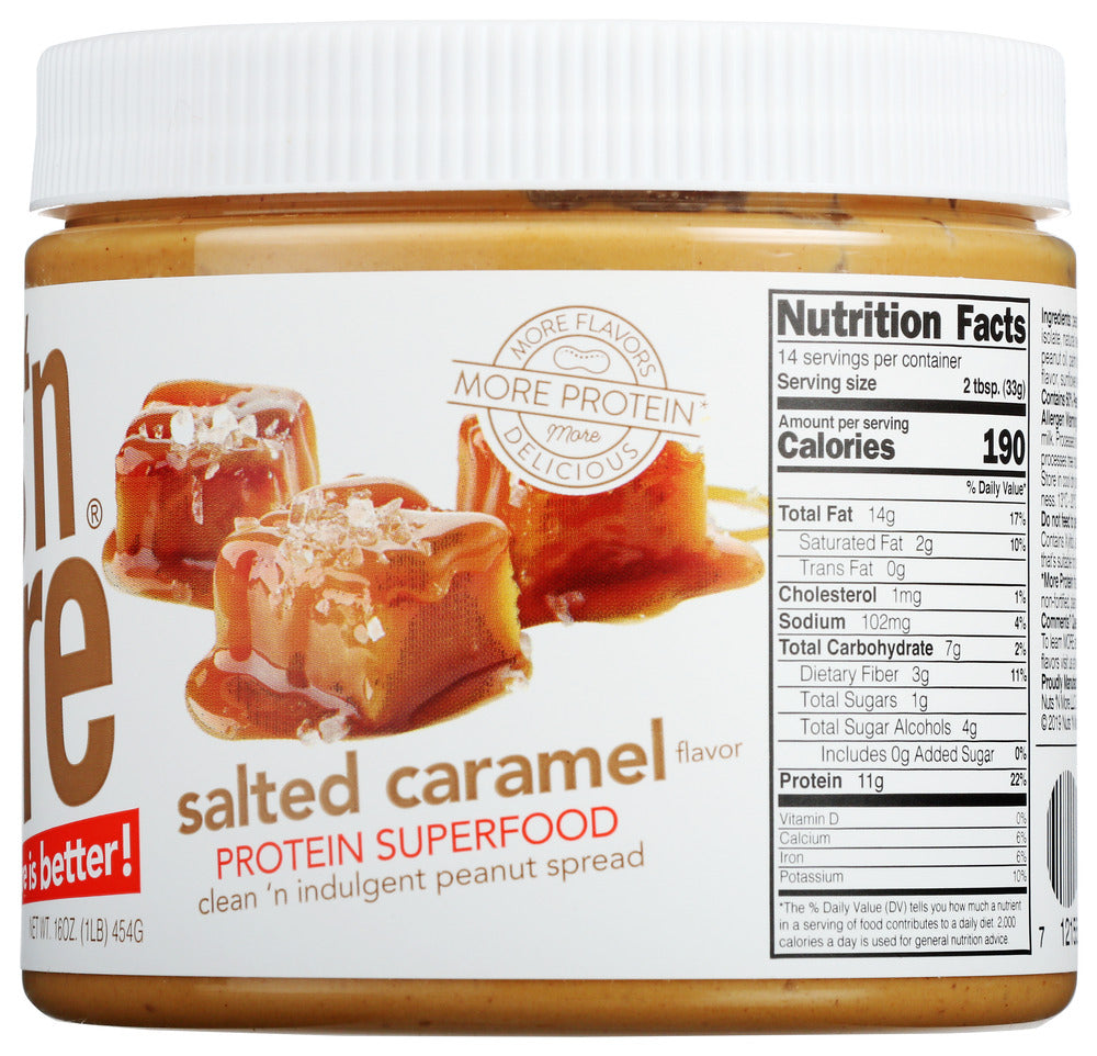 Nuts N More: Salted Caramel High Protein Peanut Butter Spread, 16.3 Oz