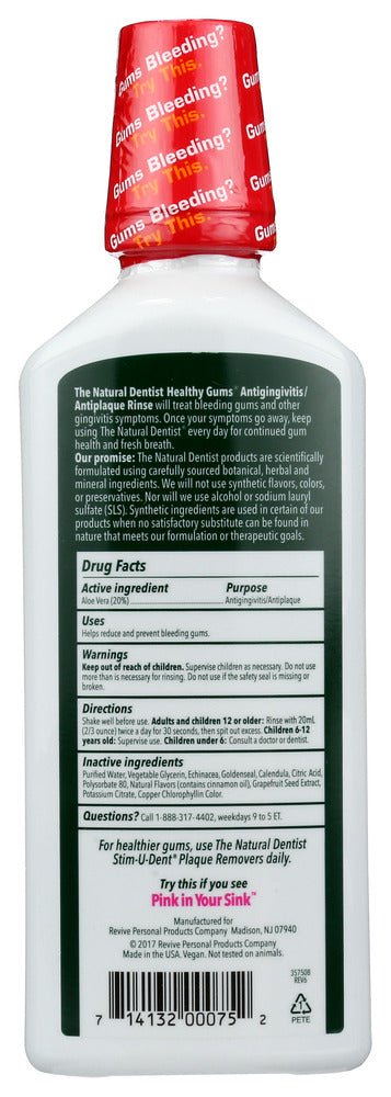 Natural Dentist: Healthy Gums Antigingivitis Oral Rinse Peppermint Twist, 16.9 Oz