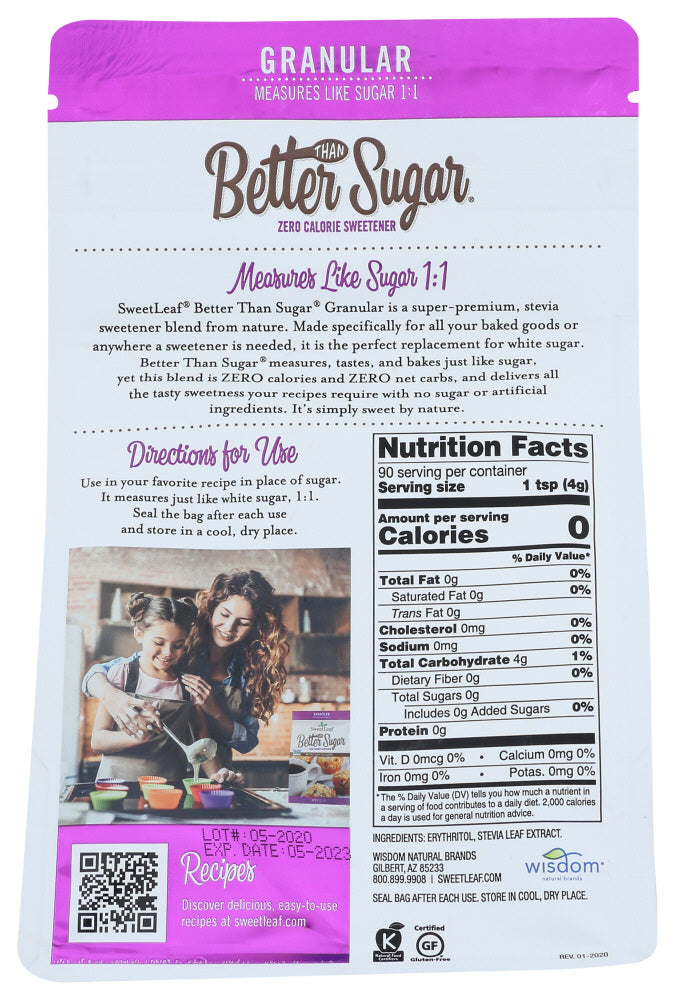 Sweetleaf Stevia: Better Than Sugar Granular Sweetener, 12.7 Oz