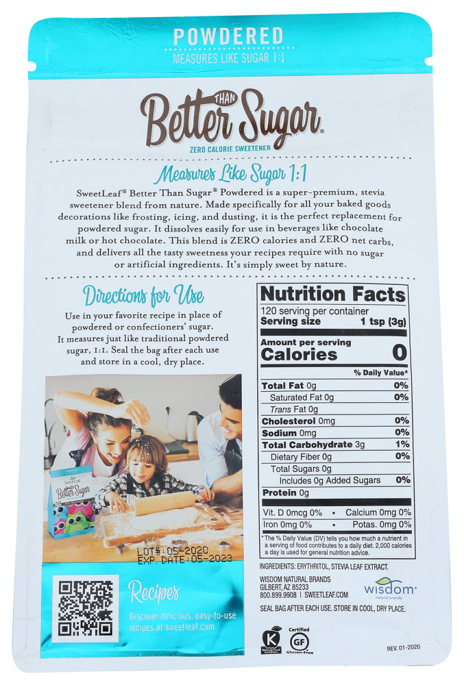 Sweetleaf: Better Than Sugar Natural Powdered Sweetener Frosting, 12.70 Oz