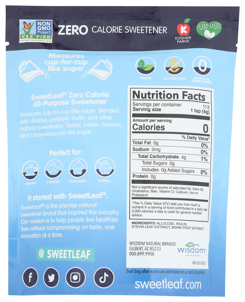 Sweetleaf: Zero Calorie All-Purpose Indulge Granular Sweetener, 16 Oz