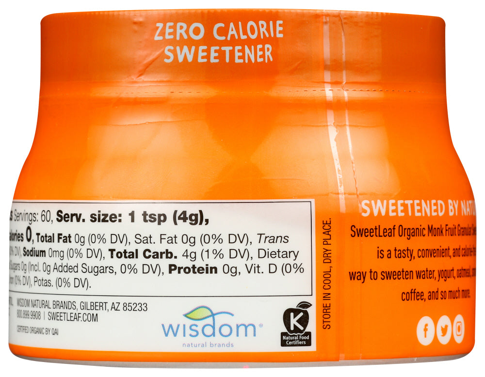 Sweetleaf Stevia: Granular Monk Fruit Sweetener, 8.47 Oz