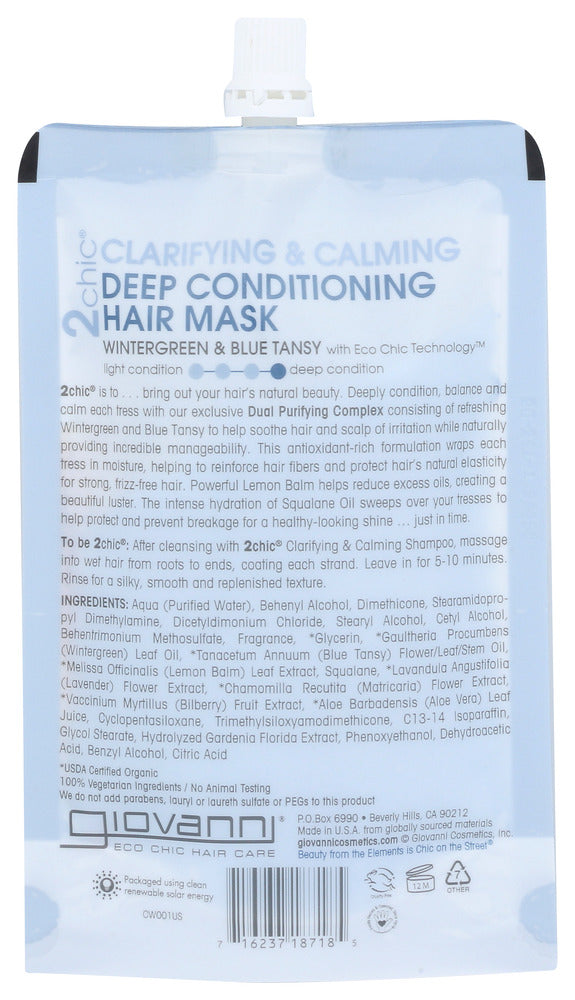 Giovanni Cosmetics: Mask Hair Clarifying Calm, 1.75 Oz