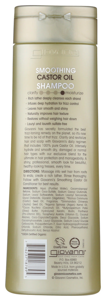 Giovanni Cosmetics: Smoothing Castor Oil Shampoo, 13.5 Oz