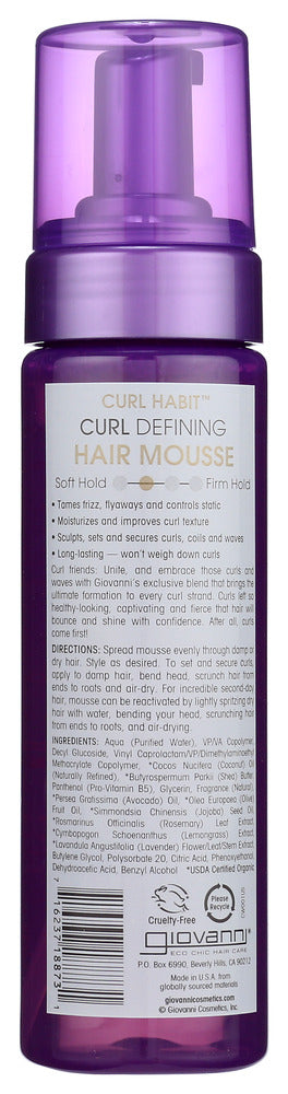 Giovanni Cosmetics: Curl Habit Curl Defining Hair Mousse, 7 Fo