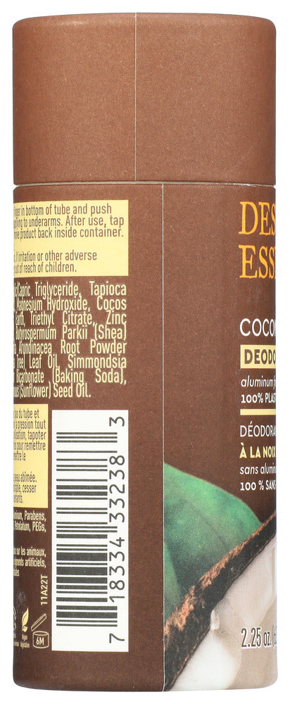 Desert Essence: Coconut Deodorant, 2.25 Oz