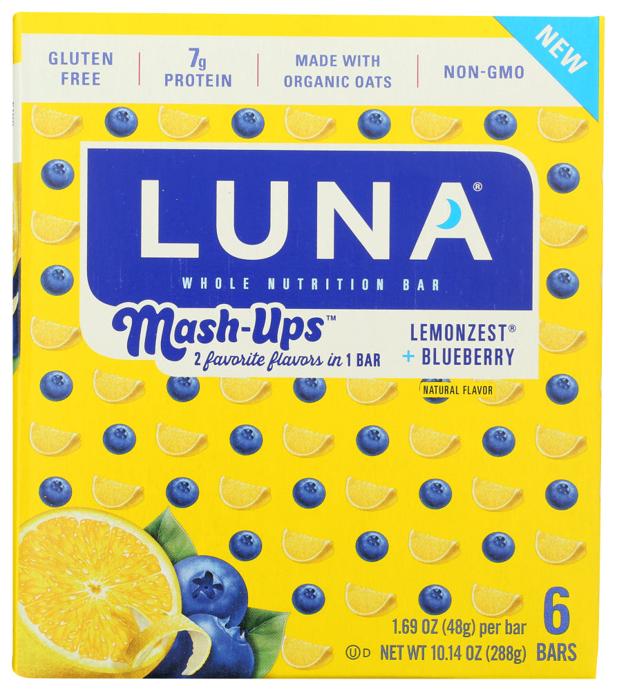 Luna: Mash Ups Lemonzest Plus Blueberry Bar, 10.14 Oz