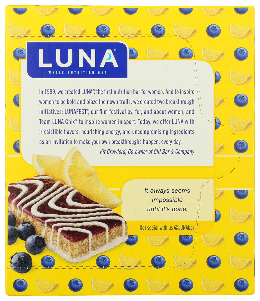 Luna: Mash Ups Lemonzest Plus Blueberry Bar, 10.14 Oz