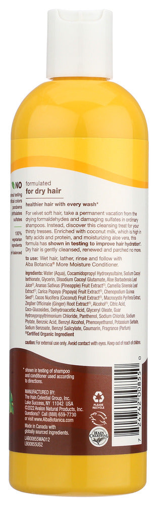 Alba Botanica: More Moisture Coconut Milk Shampoo, 12 Oz