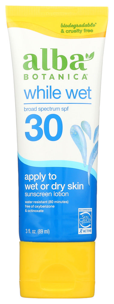 Alba Botanica: While Wet Spf 40 Sunscreen Lotion, 3 Fo