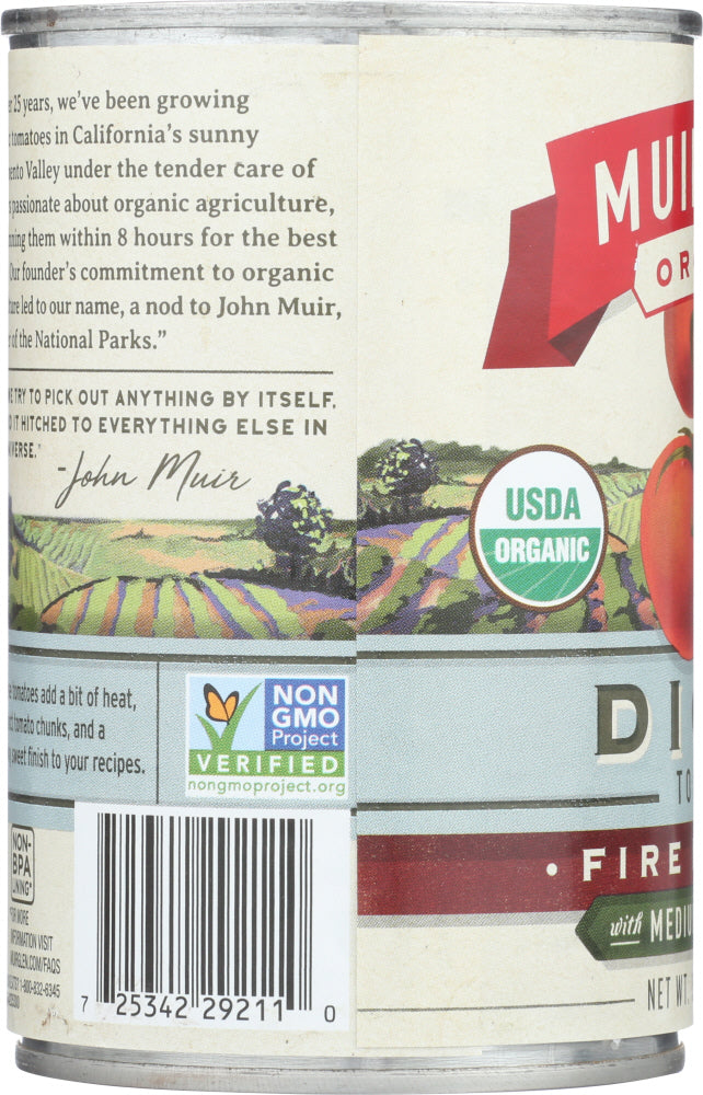 Muir Glen: Diced Fire Roasted Tomatoes With Green Chiles, 14.5 Oz