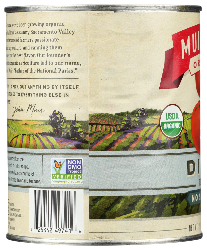 Muir Glen: Diced Tomatoes No Salt Added, 28 Oz