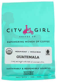 City Girl Coffee: Coffee Guatemala Whl Bean, 12 Oz