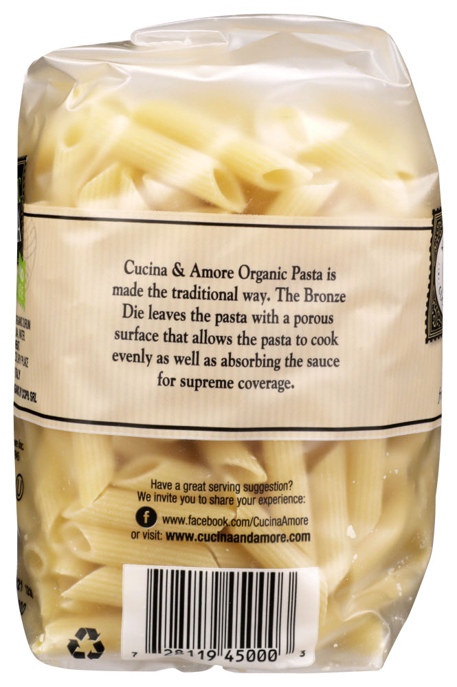 Cucina & Amore: Organic Bronze Cut Penne Rigate Pasta, 16 Oz