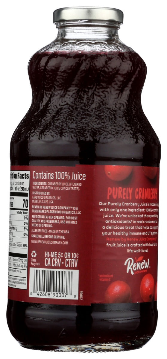 Renew: Juice Purely Cranberry, 32 Fo