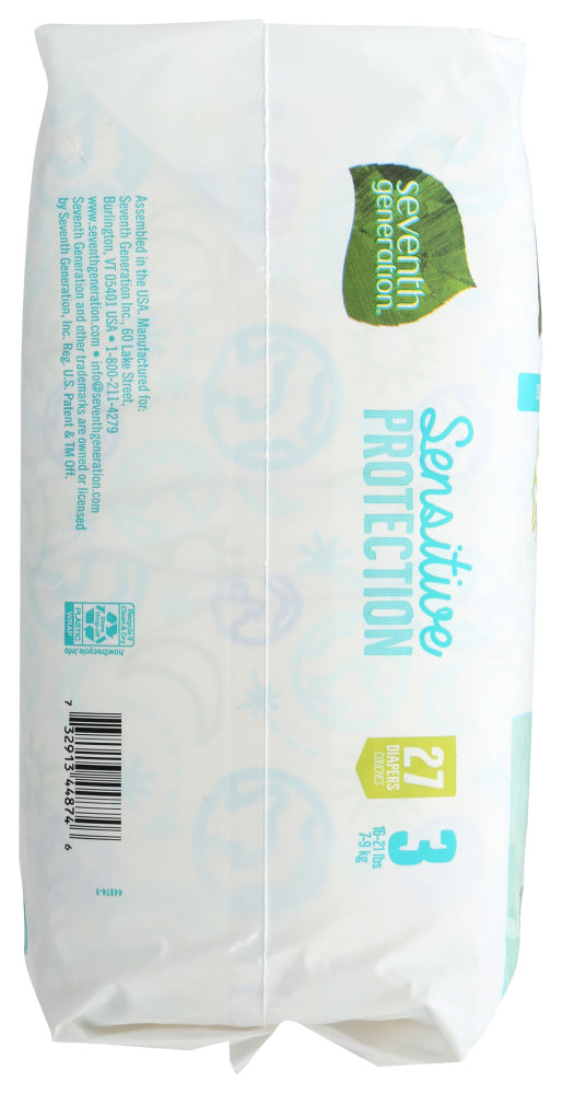 Seventh Generation: Diaper Small Stg 3, 27 Pc