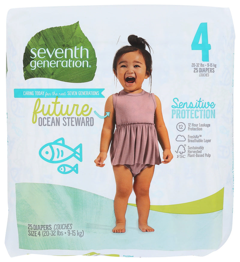 Seventh Generation: Diaper Small Stg 4, 25 Pc