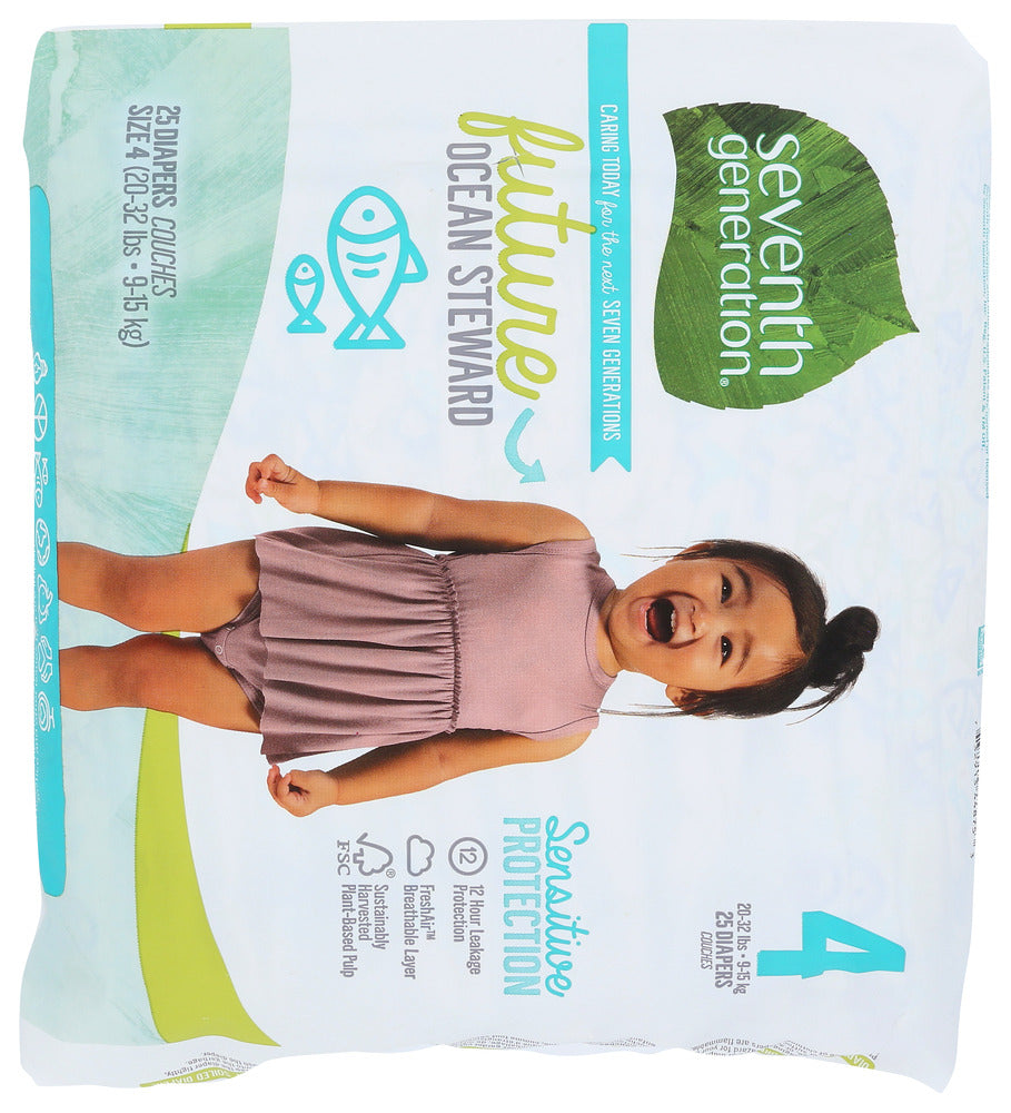 Seventh Generation: Diaper Small Stg 4, 25 Pc