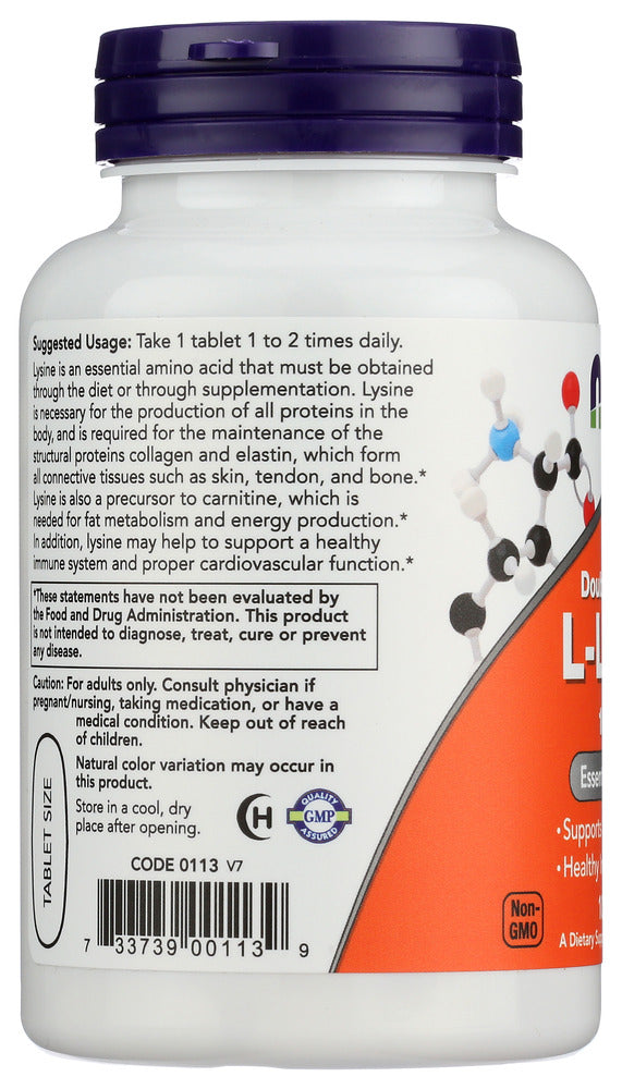 Now: L-Lysine Double Strength 1000 Mg, 100 Tb