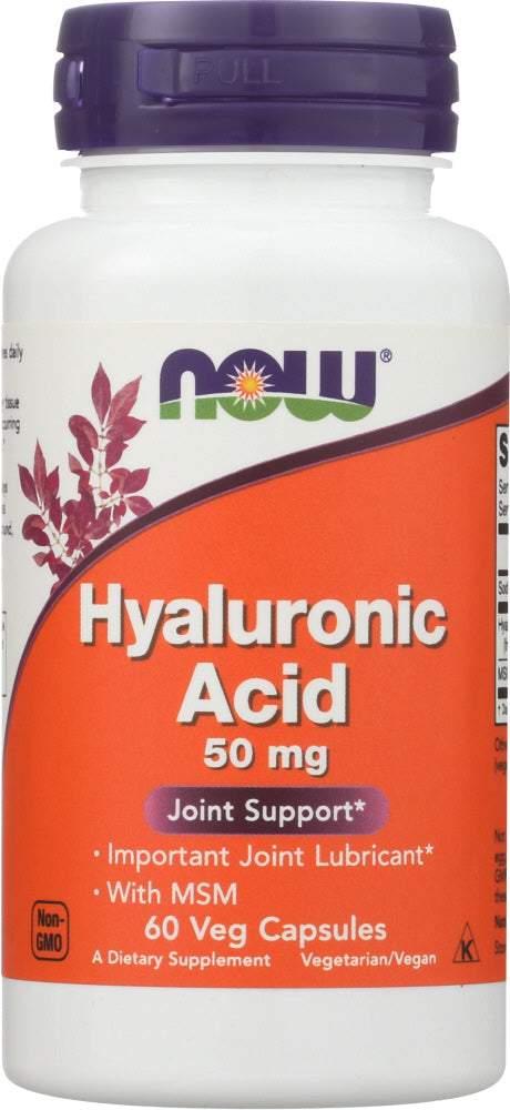 Now: Hyaluronic Acid With Msm 50Mg, 12 Vc