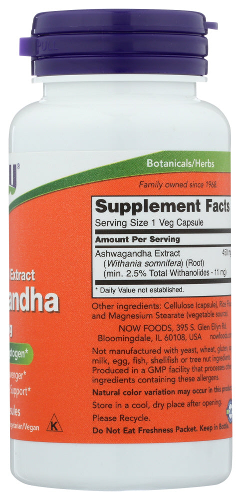 Now: Ashwagandha 450Mg, 90 Vc