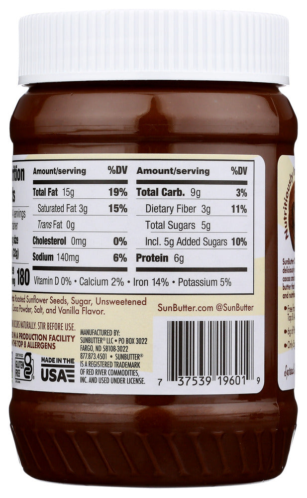 Sunbutter Natural: Chocolate Sunflower Butter, 16 Oz