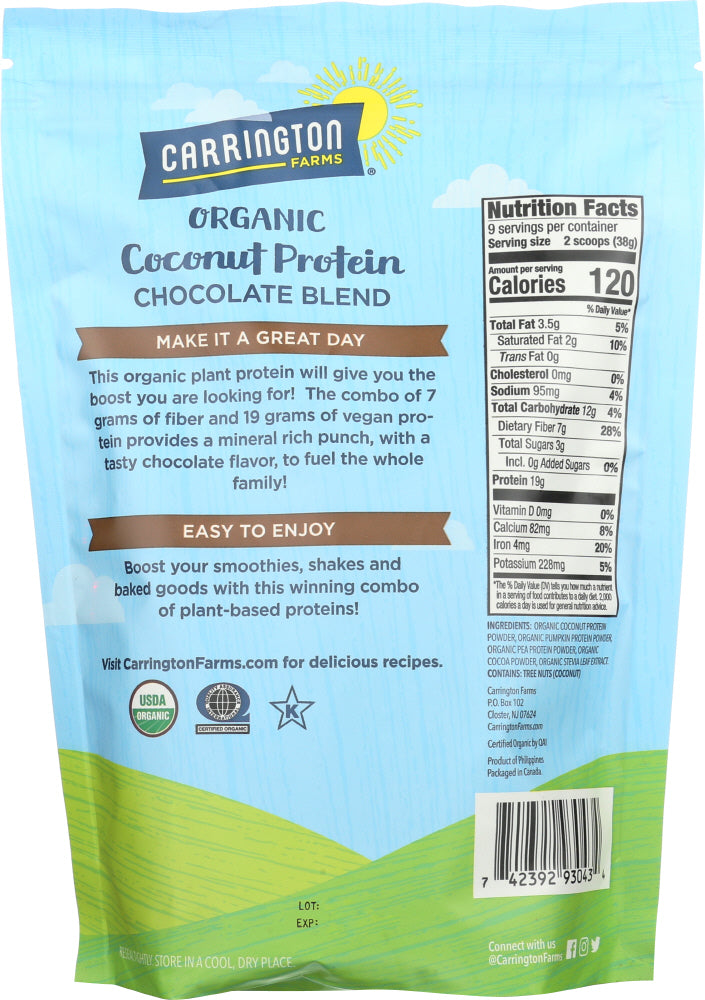 Carrington Farms: Organic Coconut Protein Chocolate Blend, 12 Oz