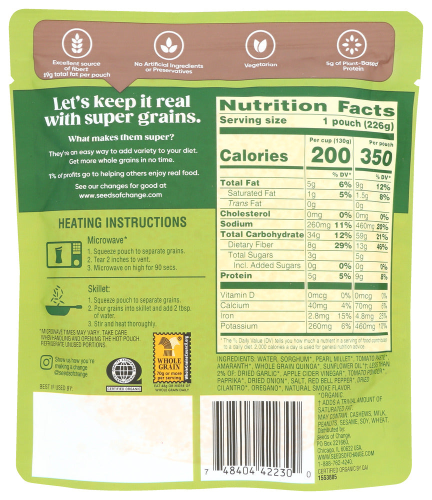 Seeds Of Change: Organic Super Grains Smoky Southwest, 8 Oz